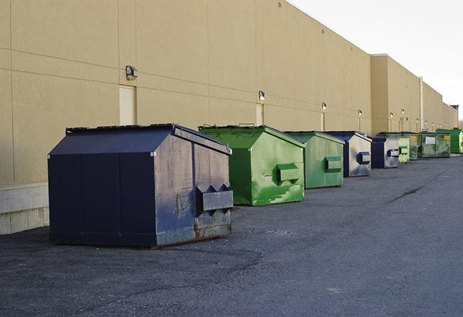 dumpsters with safety cones in a construction area in Banner Elk, NC